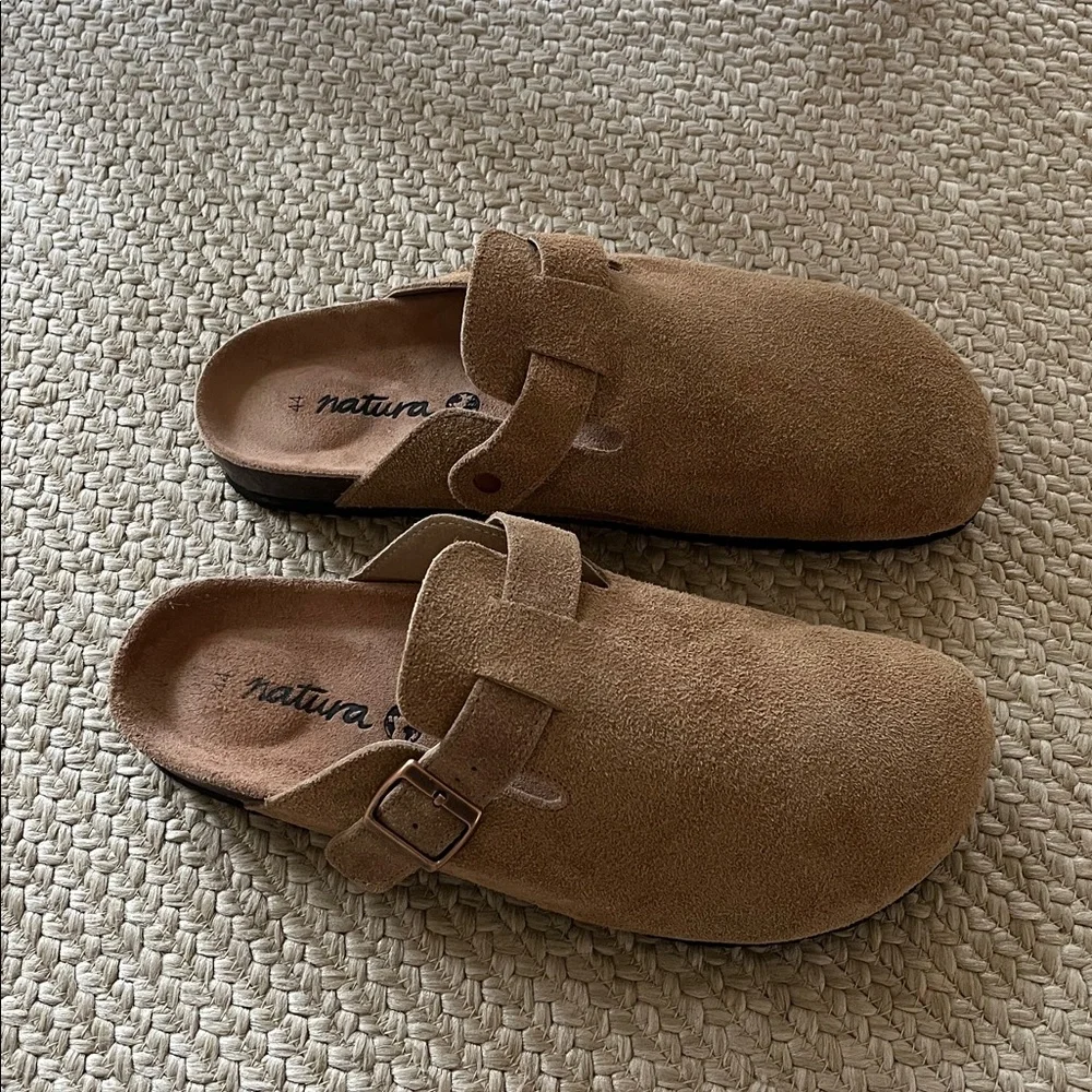 Men’s Tan Suede Birkenstock Boston lookalikes from Natura Selection. Size 10 US - Picture 2 of 7